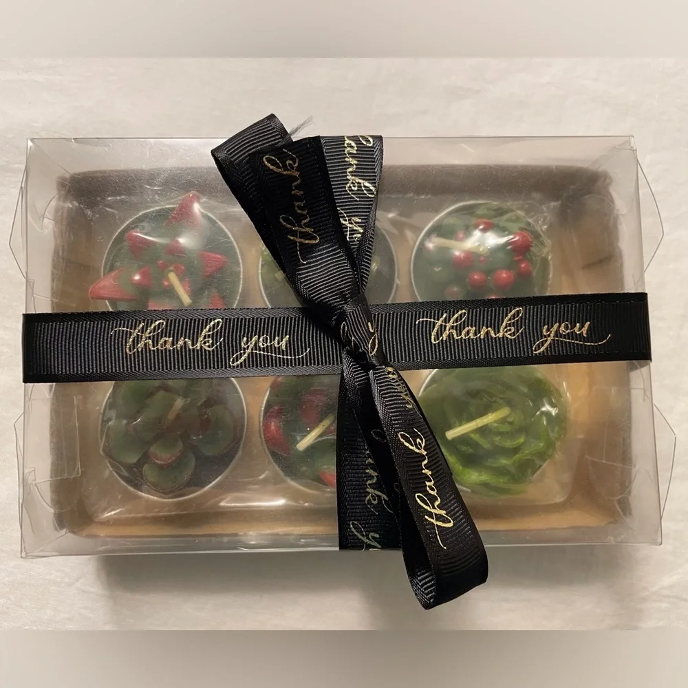 Succulent and Cactus Tealight Candles Set of 6
